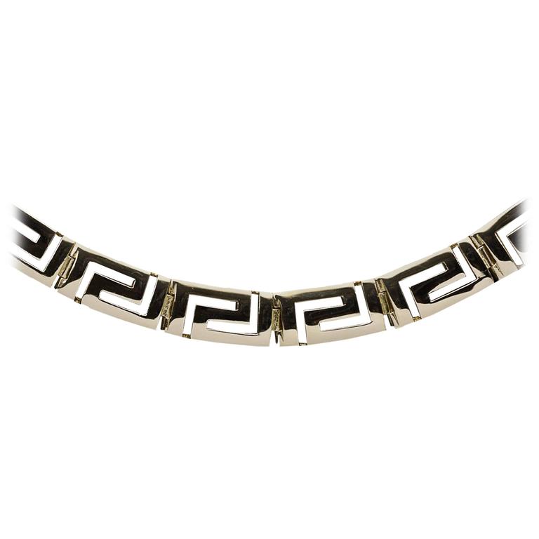 Elegant Yellow Gold Greek Key Design Chain Necklace at 1stDibs greek