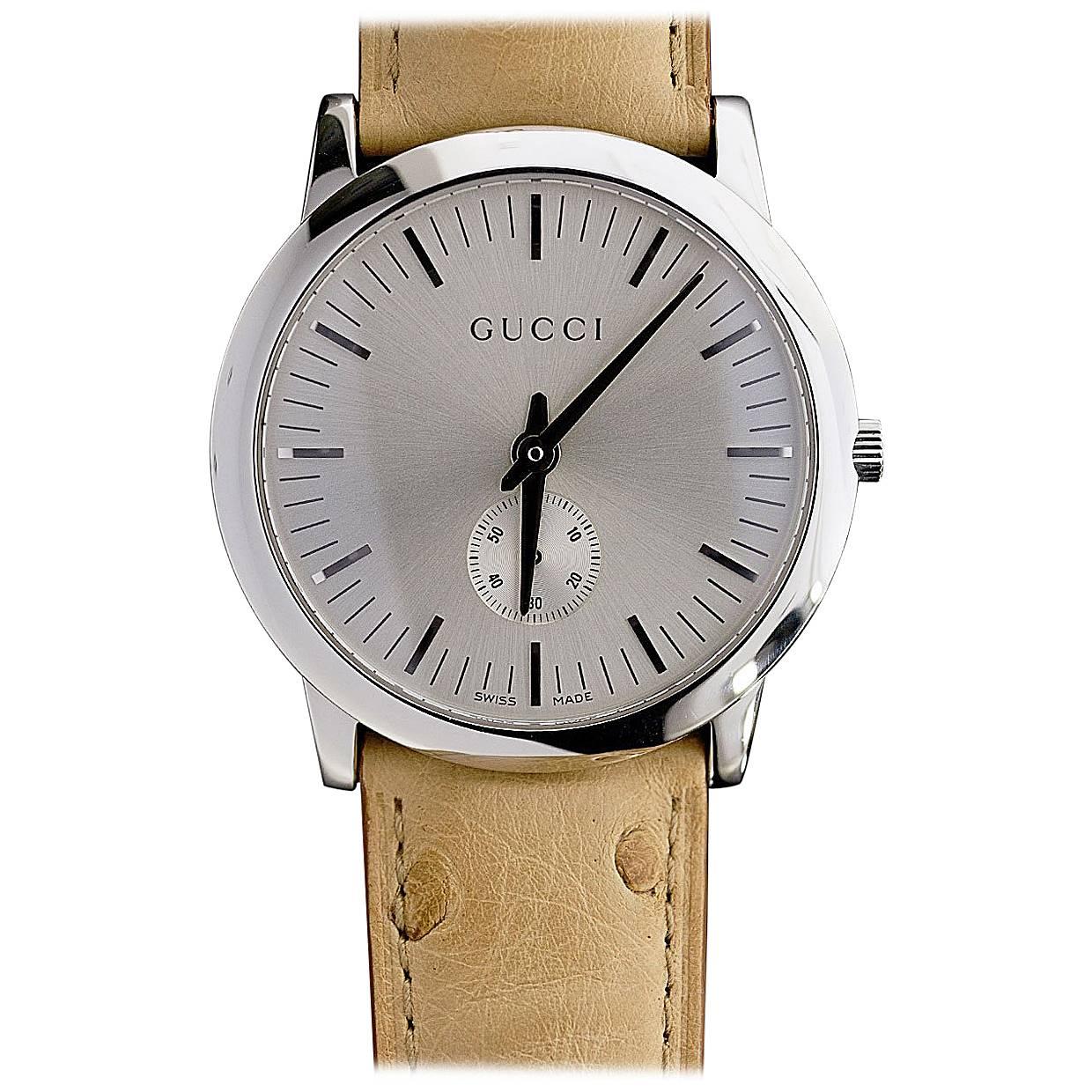 Gucci Stainless Steel 5600M Ultra Thin Mechanical Wristwatch at