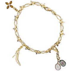 Louis Vuitton Limited Edition Blossom Charm Bracelet with 3 LV Charms 6