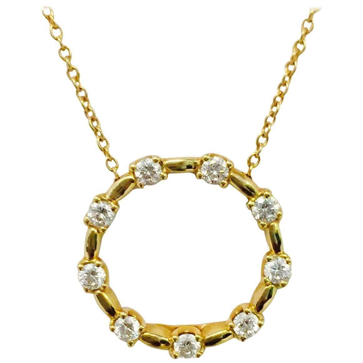 Roberto Coin Romantic Diamond Gold Necklace
