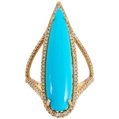 Turquoise yellow gold Ring
