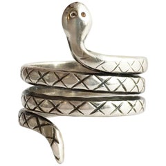 Kalevala Koru Scandinavian Silver Figural Coiled Snake Serpent Vintage Ring