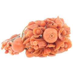 Engraved Red Corals, Rose Gold Structure Retrò Bracelet