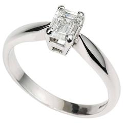 Emerald Cut Diamond Ring 0.73 Carat 3