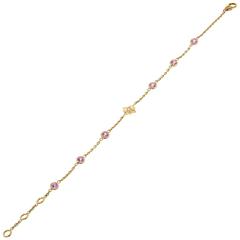 Bracelet Pink Gold 18 Karat 2.80g Pink Sapphires 0.81 Carat Diamond 0.04 Carat