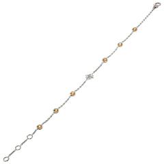 Bracelet White Gold 18 Karat Yellow Sapphires 0.74 Carat, Diamond 0.04 Carat