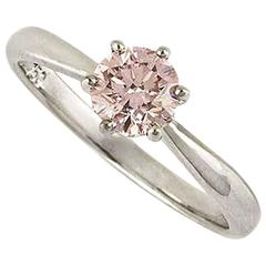 Fancy Intense Enhanced Pink Diamond Ring 0.66 Carat 6