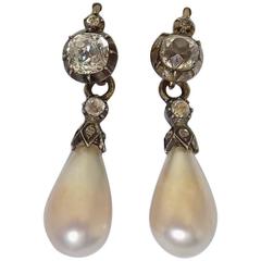 Antique Georgian Pearl Paste Drop Earrings 4