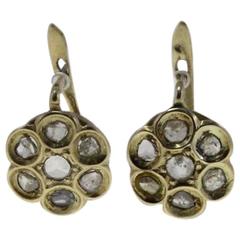 Luise Diamond Yellow Gold Flower Shaped Earrings 9