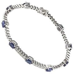 Sapphire and Diamond Line Bracelet 12