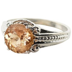 2.5 Carat Brazilian Imperial Topaz Sterling Silver Cocktail Ring