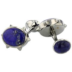 Cufflinks Black Gold 18 Karat 12.10g Lapiz Lazuli 12.34 Carat