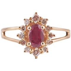 Ruby Diamond Yellow Gold Ring 11