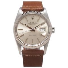 Retro Rolex Stainless Steel Oyster Perpetual Datejust Automatic Wristwatch