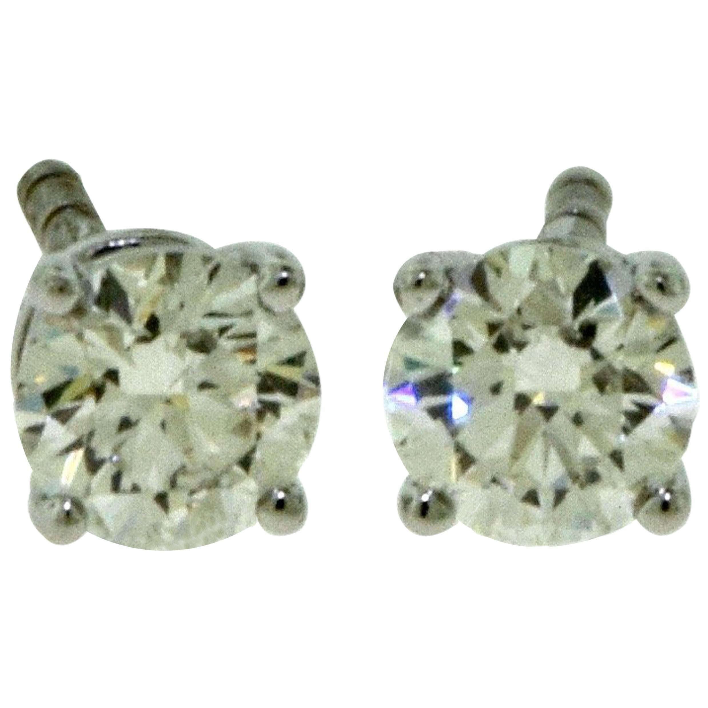Tiffany & Co. Tiffany Solitaire Diamond Stud Platinum Earrings
