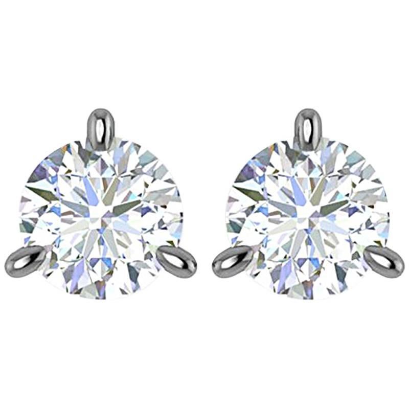 Ferrucci GIA Certified 1.92 Carat D Color, If Internally Flawless Martini Studs