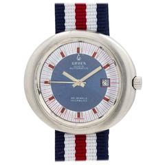 Gruen Stainless Steel Born on the 4th of July Automatic Wristwatch, circa 1970