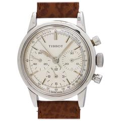 Retro Tissot Stainless Steel Triple Registers Chronograph Manual Wind Wristwatch