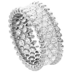 Three Row Diamond Gold Eternity Band Ring 3