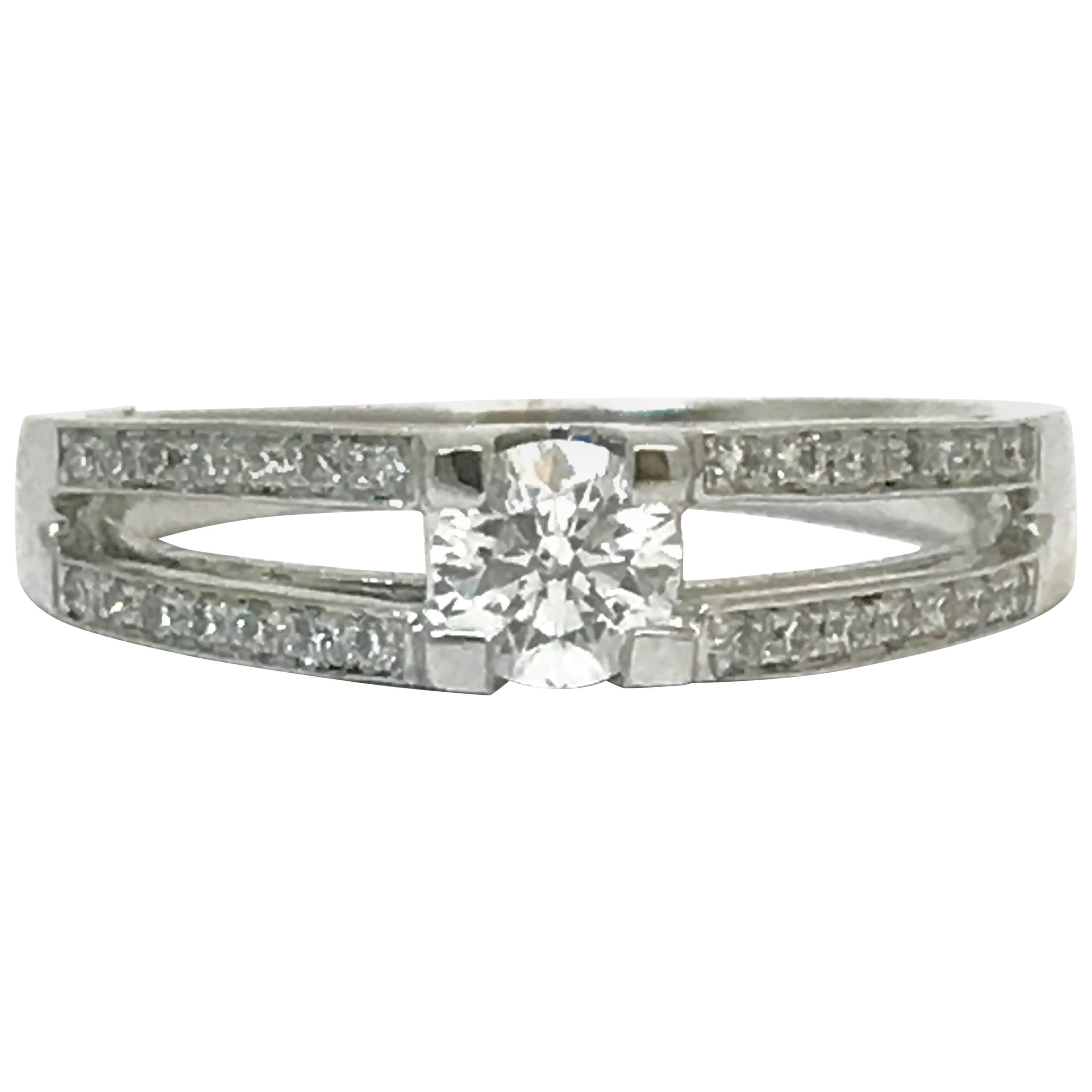 Diamond White Gold Platinum Engagement Ring at 1stdibs