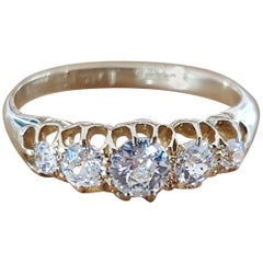 Antique Diamond Ladies Eternity Ring 0.59 Carat