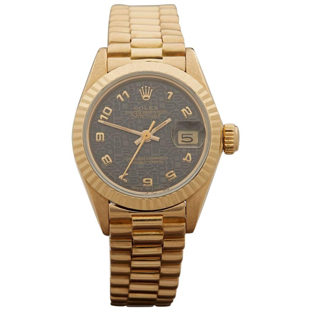 Rolex Datejust Anniversary Dial 18 Karat Yellow Gold Ladies 6917, 1977