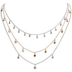 Marion Jeantet Three Diamond Gold Summer Rain Necklaces