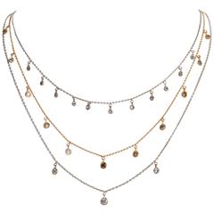 Marion Jeantet Three Diamond Gold Summer Rain Necklaces 10