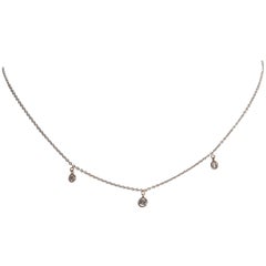 Marion Jeantet Three Grey Diamonds White Gold Summer Rain Chain Necklace