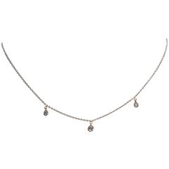 Marion Jeantet Three Grey Diamonds White Gold Summer Rain Chain Necklace 7