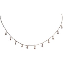Marion Jeantet 11 Grey Diamonds White Gold Summer Rain Chain Necklace