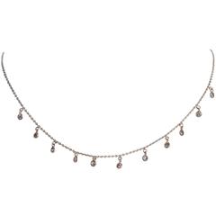 Marion Jeantet 11 Grey Diamonds White Gold Summer Rain Chain Necklace 6