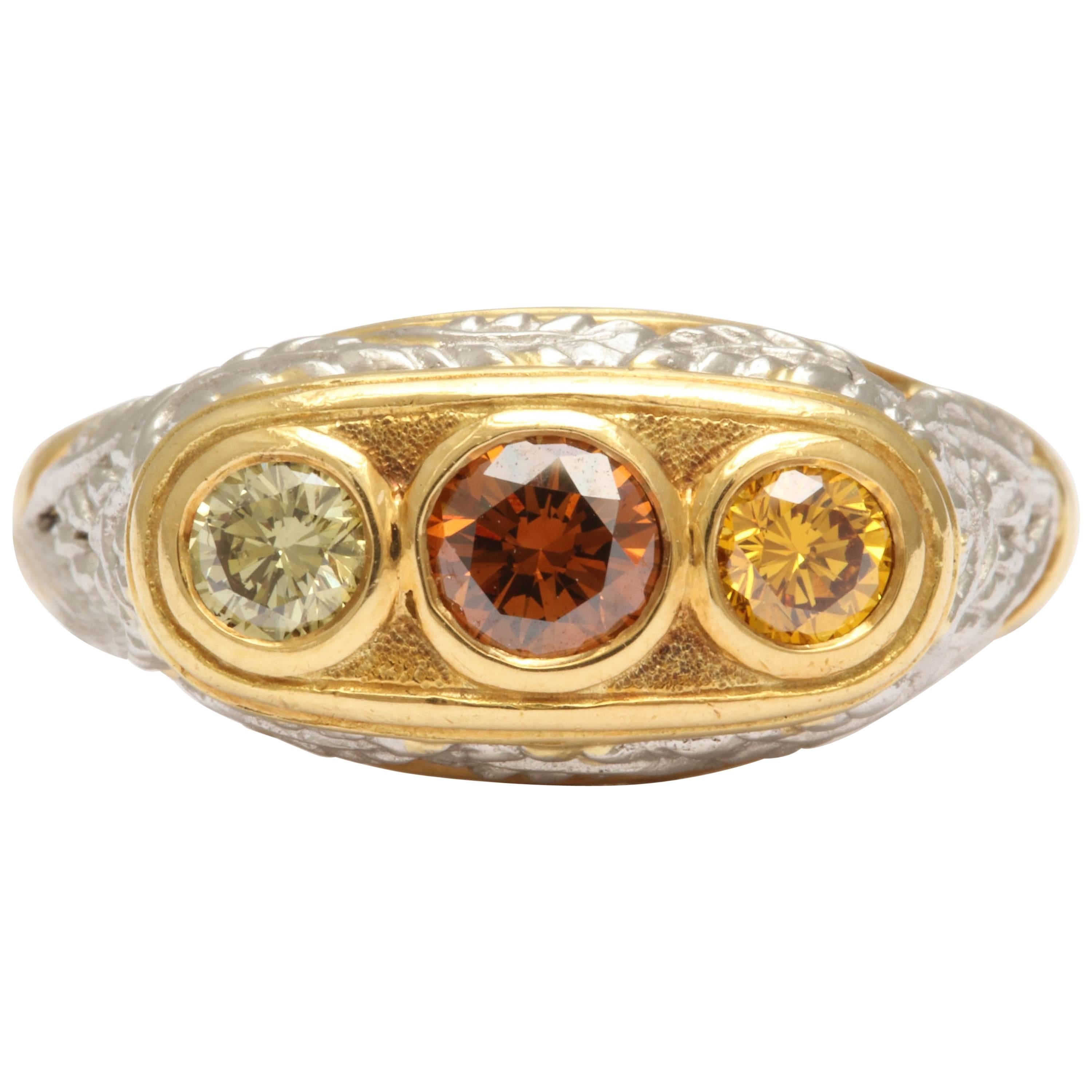 Natural Colored Diamond Ring For Sale