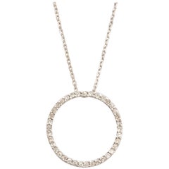 Diamond and Gold Circle of Love Pendant