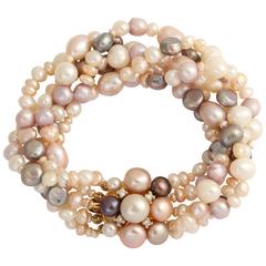 Luscious Pearl Diamond Gold Bracelet 2