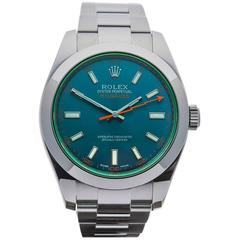 Used Rolex Milgauss Green Glass Stainless Steel Gents 116400GV, 2015