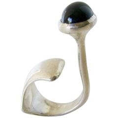 Gilles Jonemann Smokey Quartz Sterling Silver Modernist Ring 5