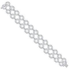 36.32 Carat Diamond Platinum Handmade Bracelet