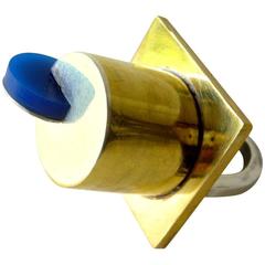 Heidi Abrahamson Sterling Silver Brass Acrylic Postmodern Ring 9
