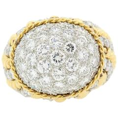 Diamond Pave Gold Dome Ring, circa 1960s 3