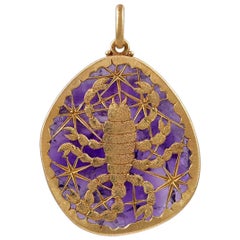 Vintage Buccellati Gold and Amethyst Scorpio Pendant