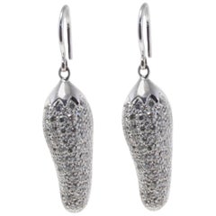 18 kt white gold Diamond Dangle Earrings