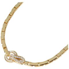 Cartier Diamond Yellow Gold Agrafe Necklace