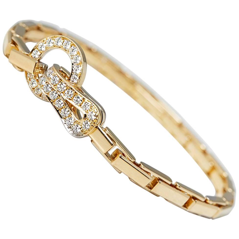 Cartier Diamond Yellow Gold Agrafe Bracelet