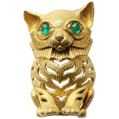 Cartier Emerald Gold Lemur Brooch 5