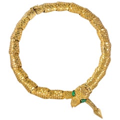 1970s Eric De Kolb Gold Snake Necklace 4