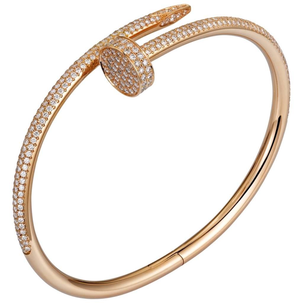 Cartier Juste un Clou Diamond Pink Gold Bangle Bracelet