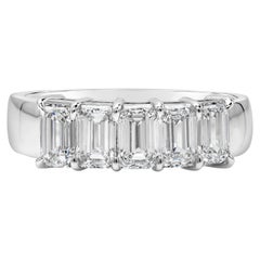 Roman Malakov 1.80 Carats Total Emerald Cut Diamond Five-Stone Wedding Band