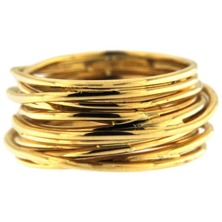 18-karat yellow-gold ring, 21st century, offered by Jona Jewelers