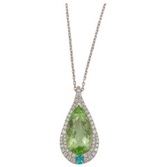 Frederic Sage 3.36 Carat Fine Green and Paraiba Tourmaline Pendant Frederic Sage 3.36 Carat Fine Green and Paraiba Tourmaline Pendant